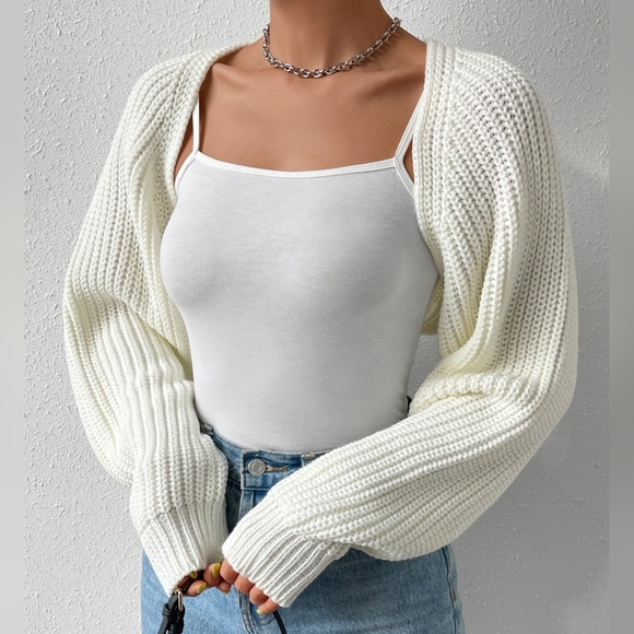 Easy Days Open Front Cardigan - White - Picture 4 of 5